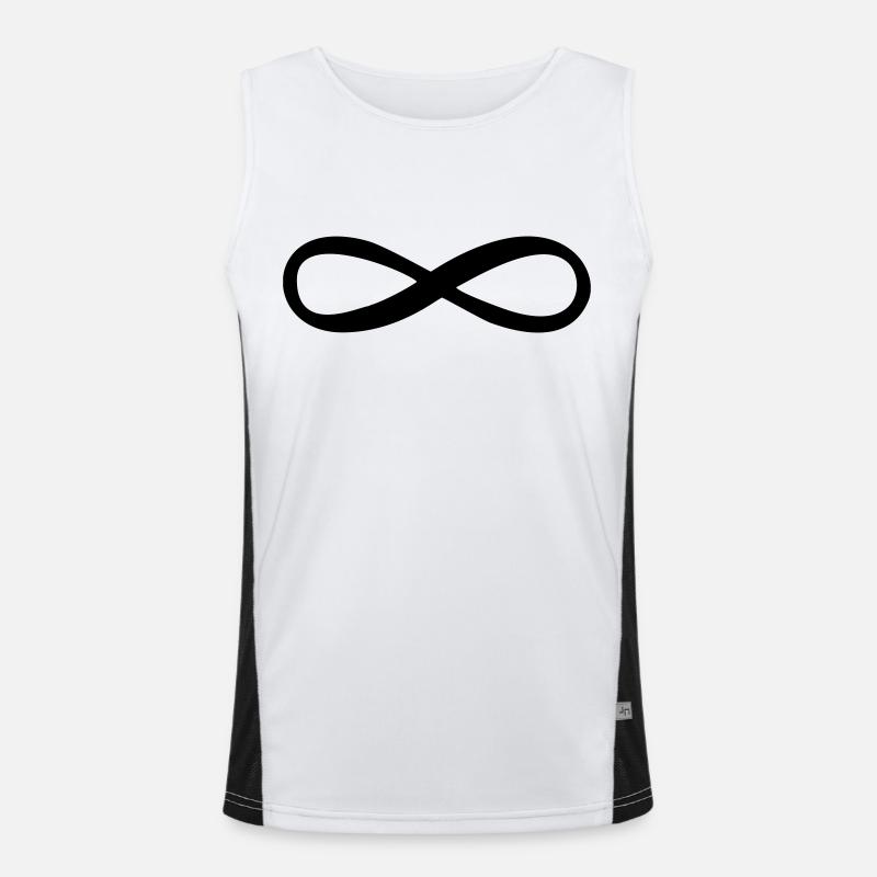 Lemniscate | lying eight - Men's Functional Contrast Tank Top  - white/black
