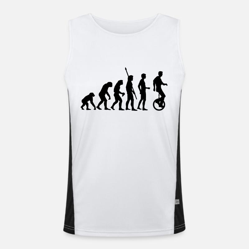evolution_einradfahrer_1c - Men's Functional Contrast Tank Top  - white/black
