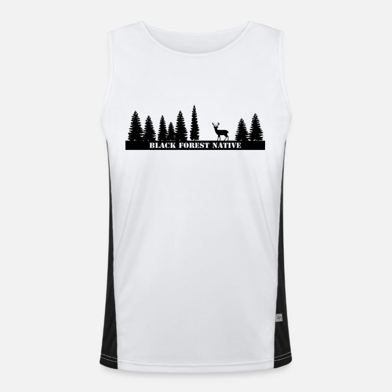 Black Forest Native - Men's Functional Contrast Tank Top  - white/black
