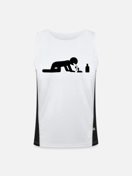 drink_and_puke - Débardeur respirant contrasté Homme - blanc/noir