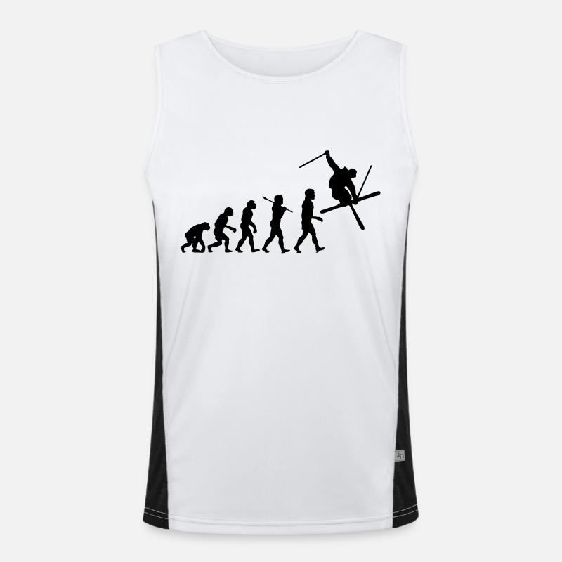 Ski Evolution - Men's Functional Contrast Tank Top  - white/black