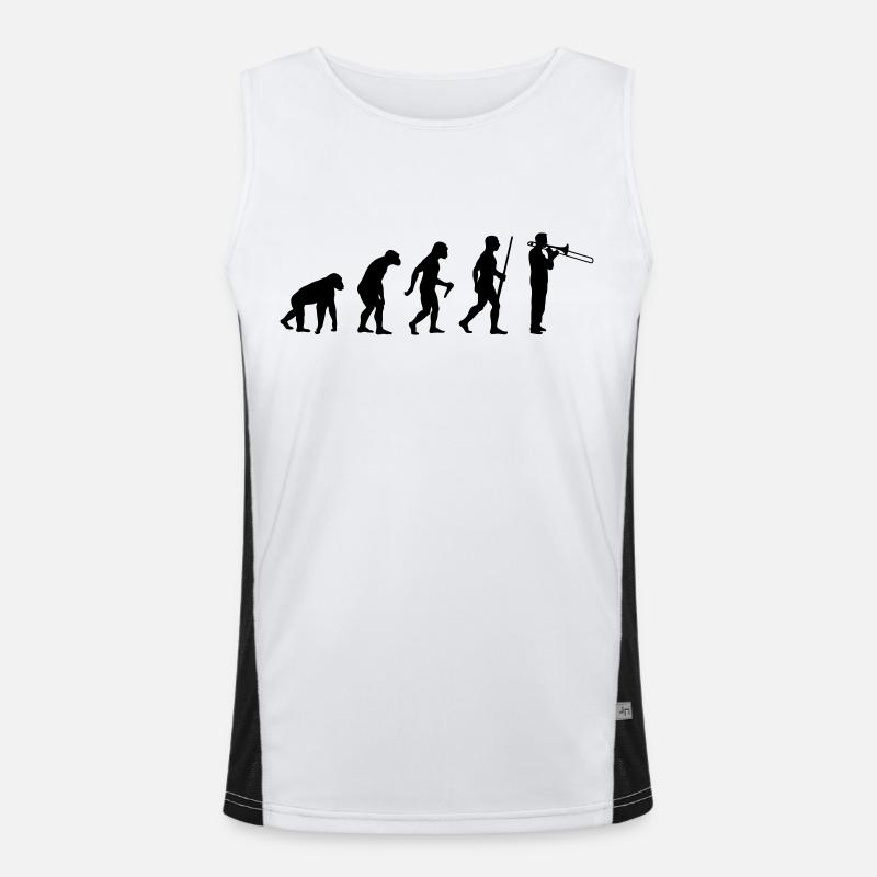 Trombone Evolution Funktionelles Kontrast-Tank Top für Männer 