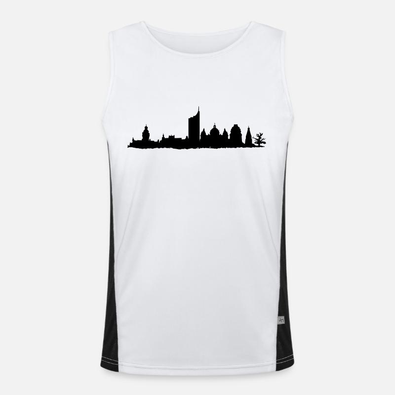 Leipzig Skyline - Men's Functional Contrast Tank Top  - white/black