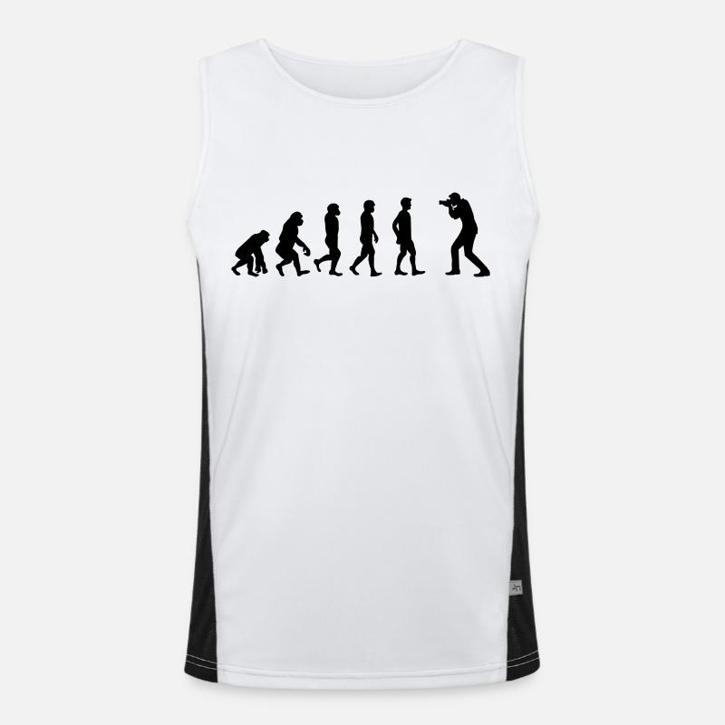 Evolution Photographer - Men's Functional Contrast Tank Top  - white/black