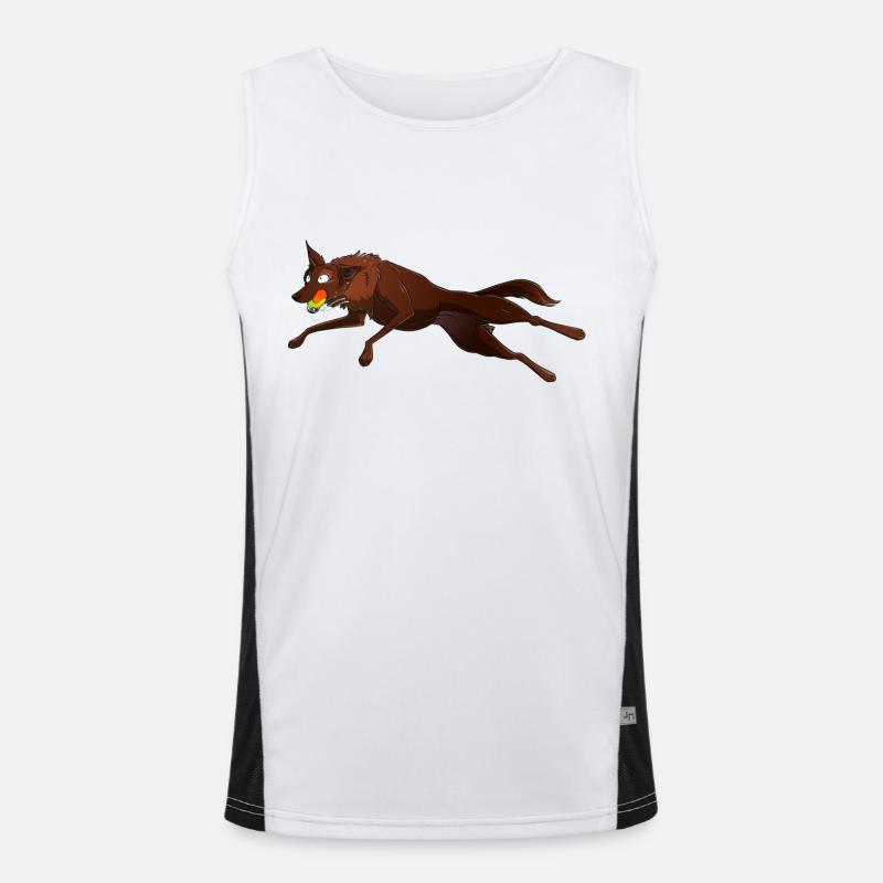 Kelpie Flyball - Men's Functional Contrast Tank Top  - white/black