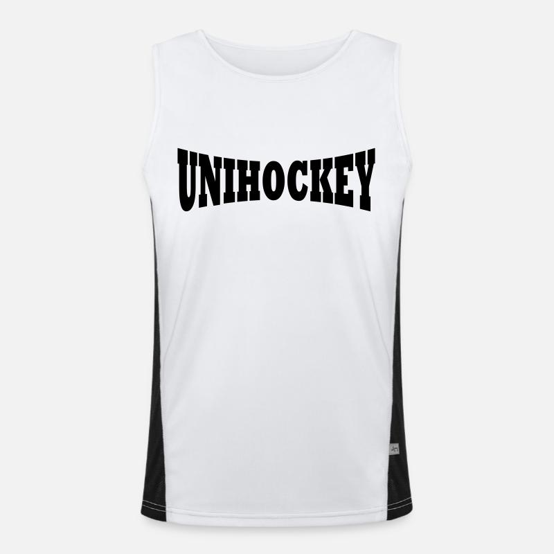 Floorball lettering - Men's Functional Contrast Tank Top - white/black