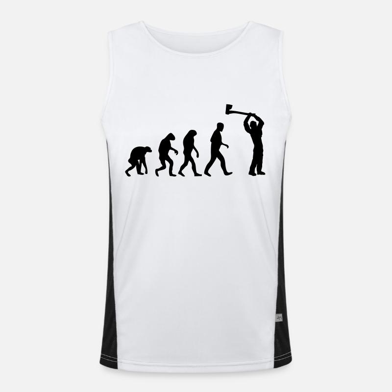 lumberjack evolution fun - Men's Functional Contrast Tank Top  - white/black