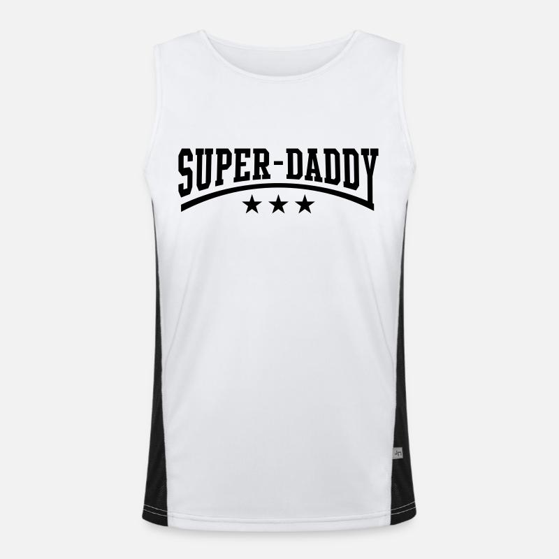 Super-Daddy - Men's Functional Contrast Tank Top  - white/black
