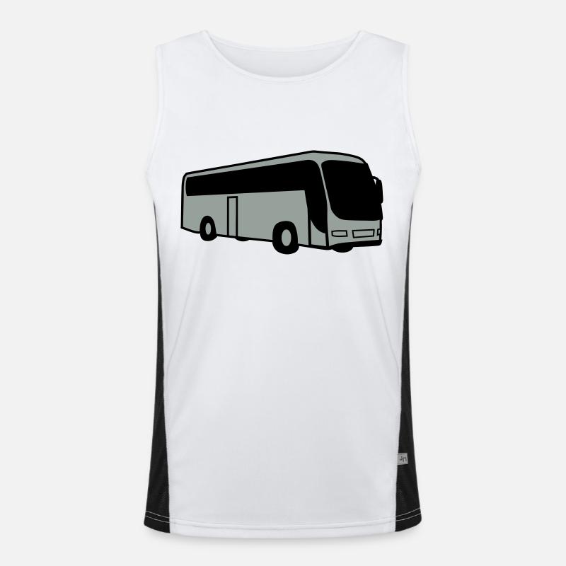 bus autobus bus driver - Men's Functional Contrast Tank Top  - white/black