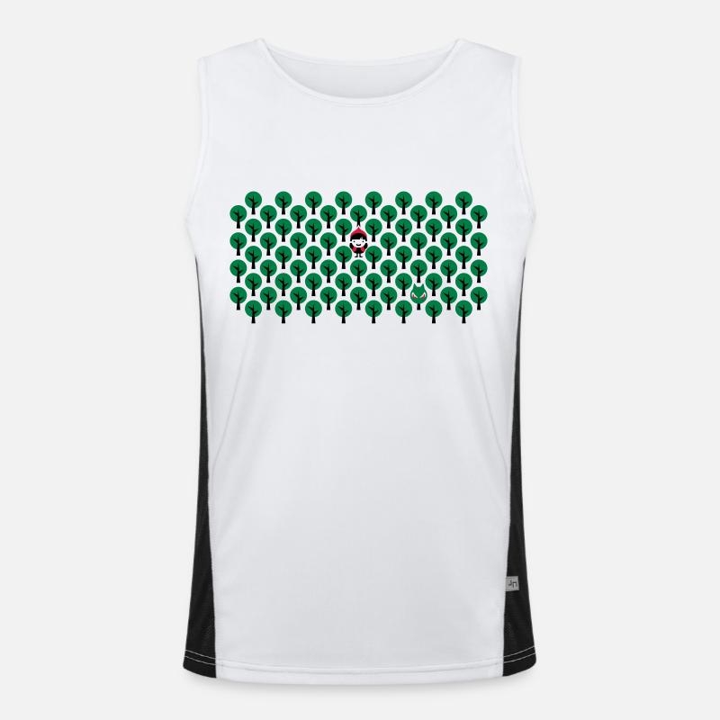 Fairytale - Rotkaeppchen - Märchen - Wolf - Quer - Funktionelles Kontrast-Tank Top für Männer  - Weiß/Schwarz