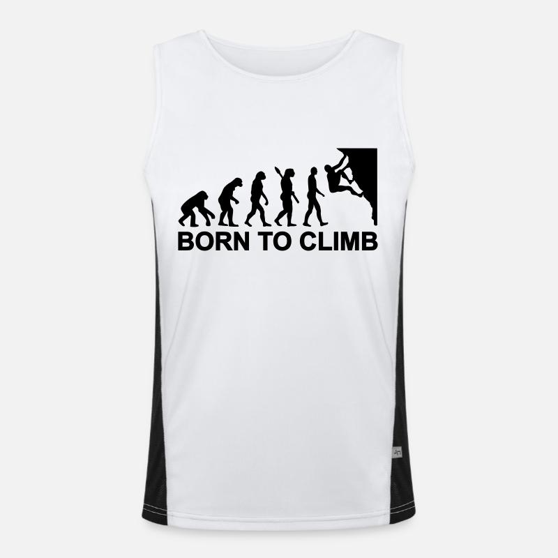 Evolution Climbing - Men's Functional Contrast Tank Top  - white/black