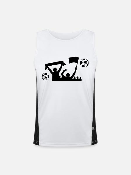 Fans Fussball - Funktionelles Kontrast-Tank Top für Männer - Weiß/Schwarz