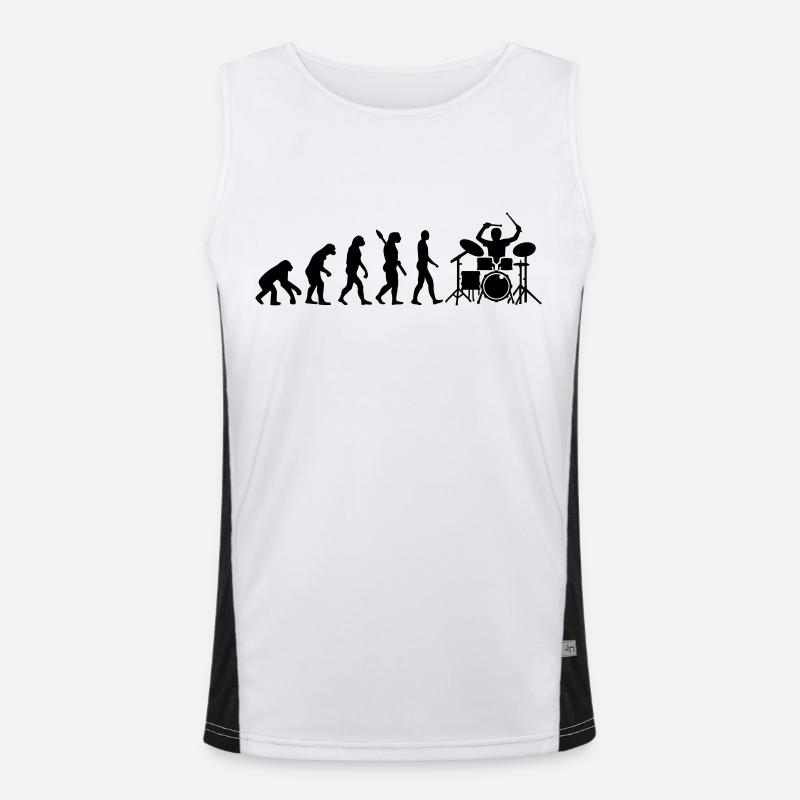 Evolution Drums - Men's Functional Contrast Tank Top  - white/black
