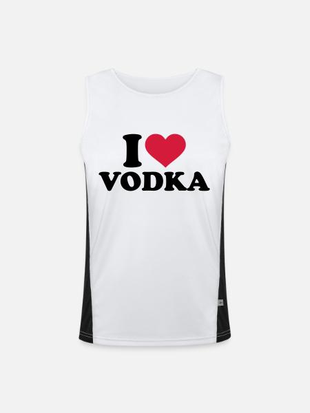 I love Vodka - Débardeur respirant contrasté Homme  - blanc/noir - Devant