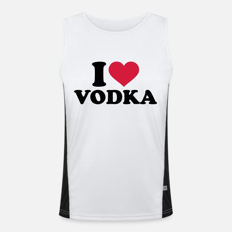 I love Vodka Canotta sportiva da uomo in contrasto cromatico 