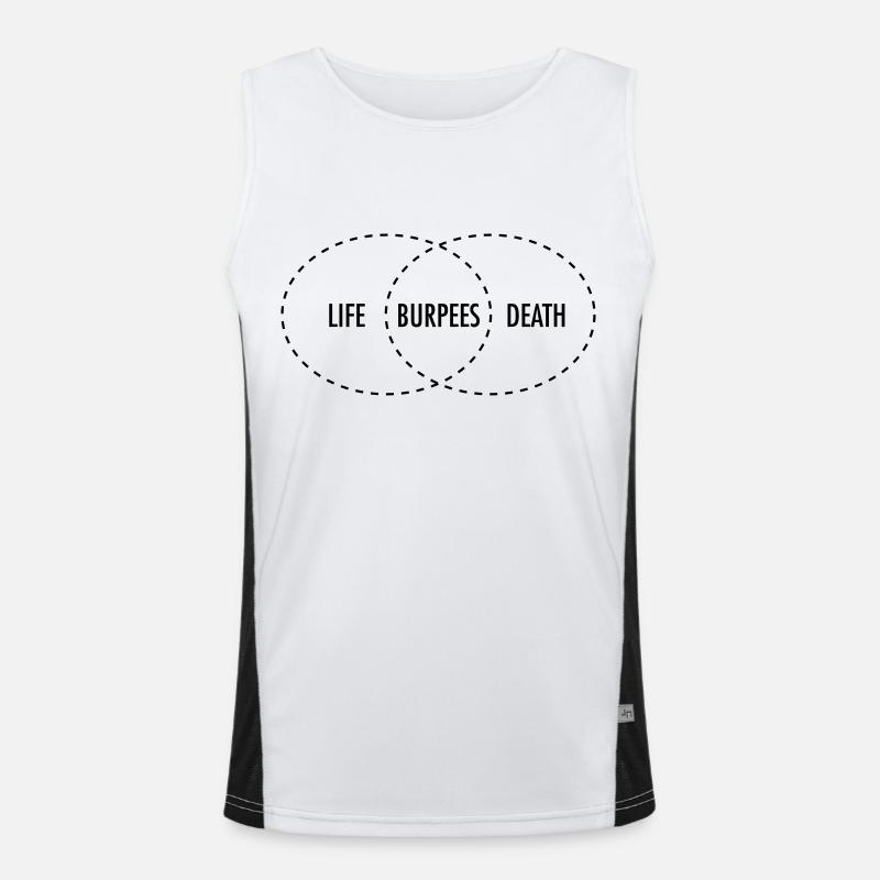 Life - Burpees - Death (Schnittmenge) Funktionelles Kontrast-Tank Top für Männer 