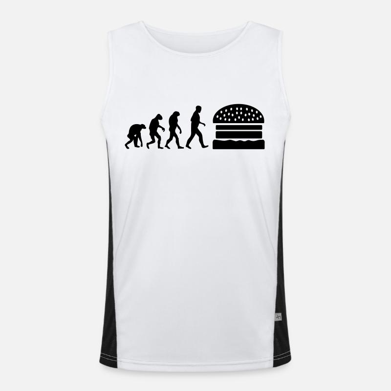 burger evolution - Men's Functional Contrast Tank Top  - white/black