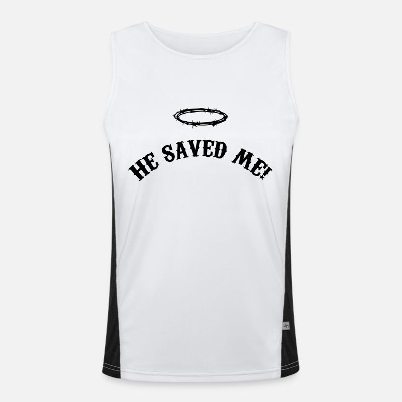 he_saved_me_001 Débardeur respirant contrasté Homme 