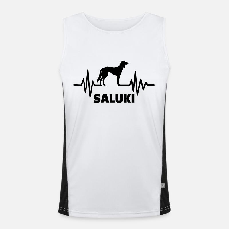 Saluki - Men's Functional Contrast Tank Top  - white/black