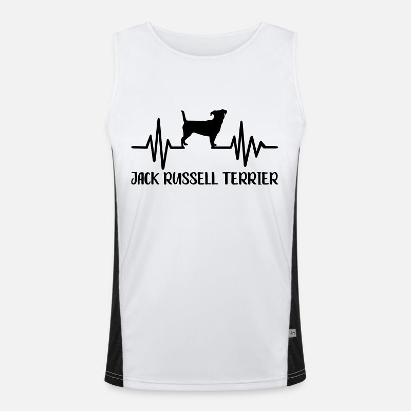 Jack Russell Terrier - Men's Functional Contrast Tank Top  - white/black