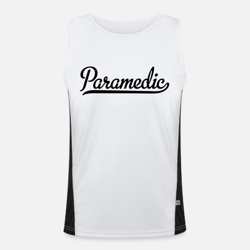 paramedic - Men's Functional Contrast Tank Top  - white/black