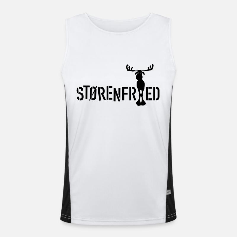 Størenfried (elk) - Men's Functional Contrast Tank Top  - white/black
