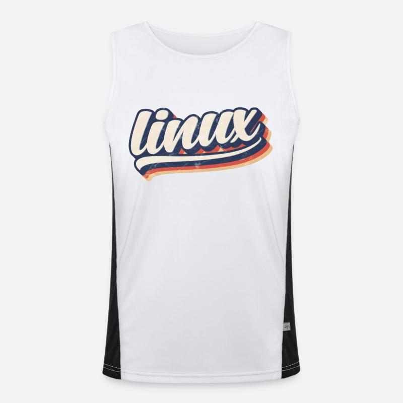 Linux-| Retro Vintage Logo Funktionelles Kontrast-Tank Top für Männer 