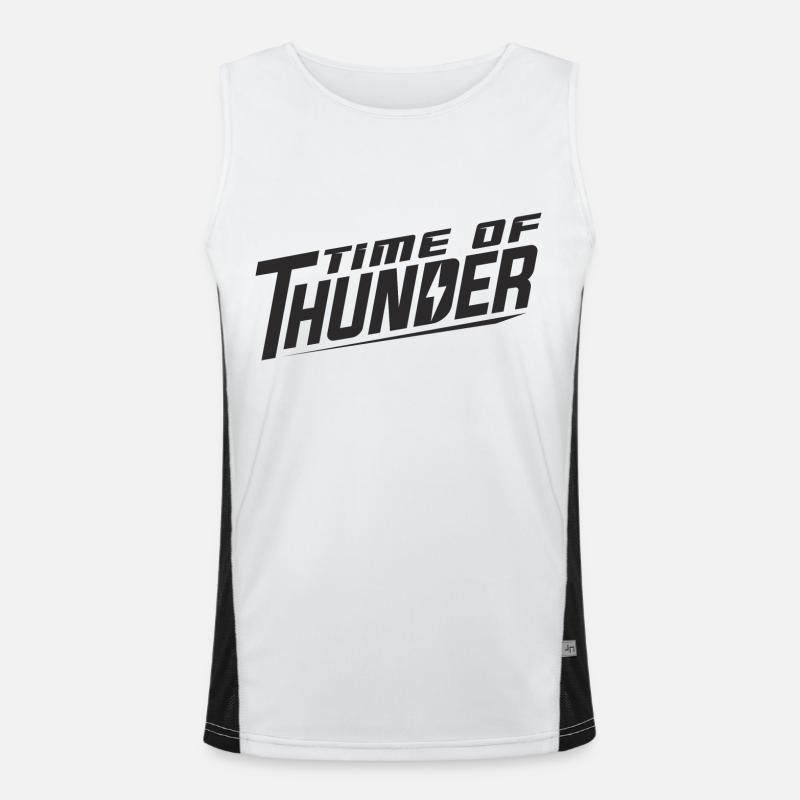 TIME OF THUNDER KLASSIK B&W Funktionelles Kontrast-Tank Top für Männer 