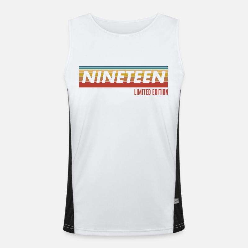 19th Birthday Gift Nineteen Men's Functional Contrast Tank Top 