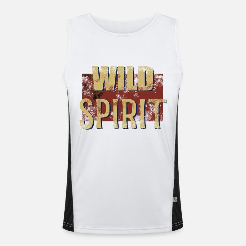 Coole Inschrift wilde Seele Textur Funktionelles Kontrast-Tank Top für Männer 