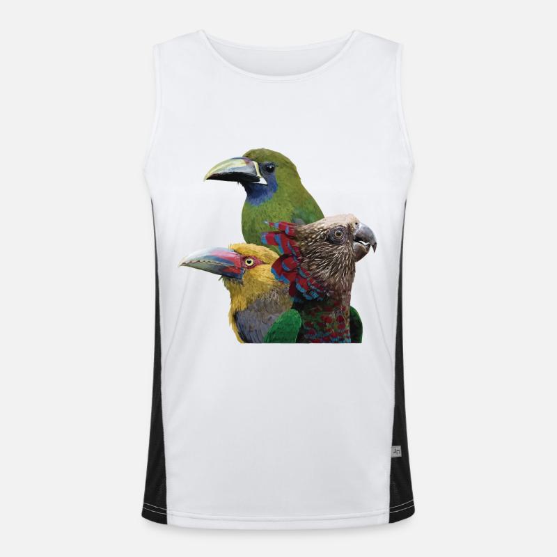Toucans and parrot Men's Functional Contrast Tank Top 