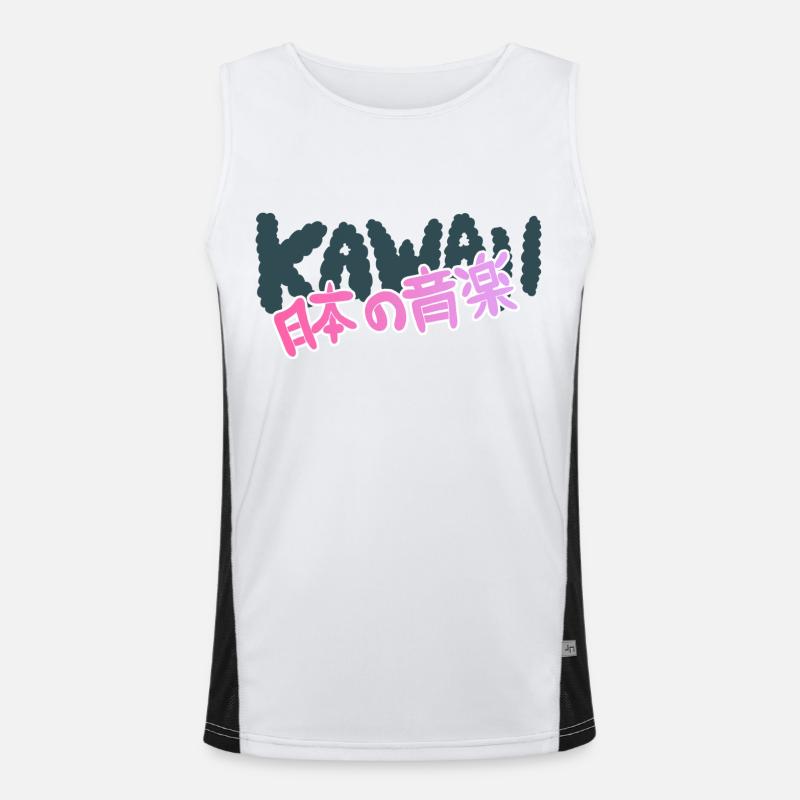 Kawaii Text Men's Functional Contrast Tank Top 