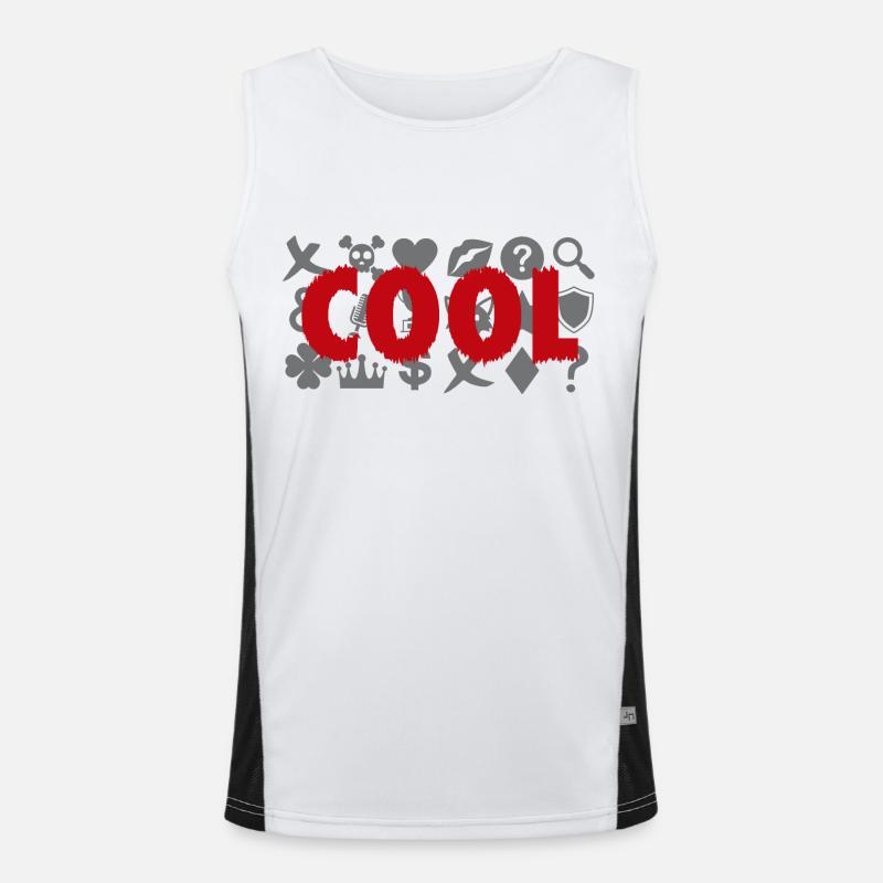 Cool red and grey icons Men's Functional Contrast Tank Top 