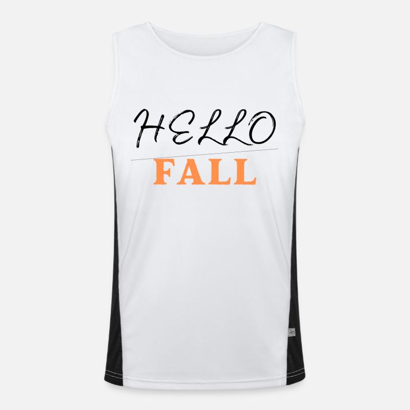 HELLO FALL, autumn fall - Men's Functional Contrast Tank Top  - white/black