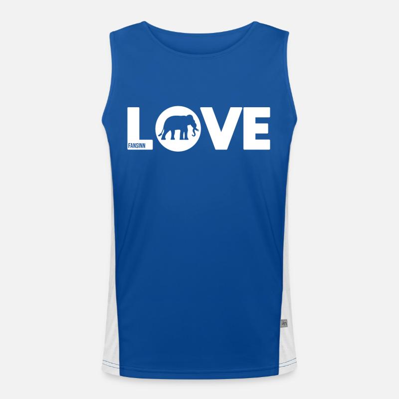 Ich Liebe Elefanten Funktionelles Kontrast-Tank Top für Männer 
