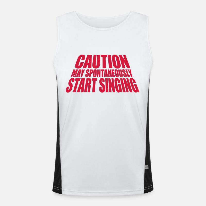 may spontaneously start singing - Men's Functional Contrast Tank Top  - white/black