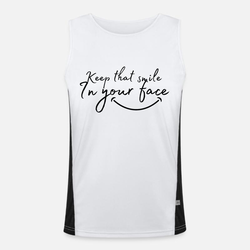 Keep that smile in your face Men's Functional Contrast Tank Top 
