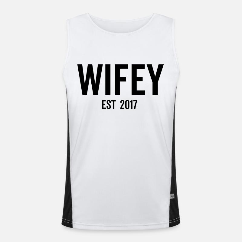 Ehefrau Est 2017 Funktionelles Kontrast-Tank Top für Männer 