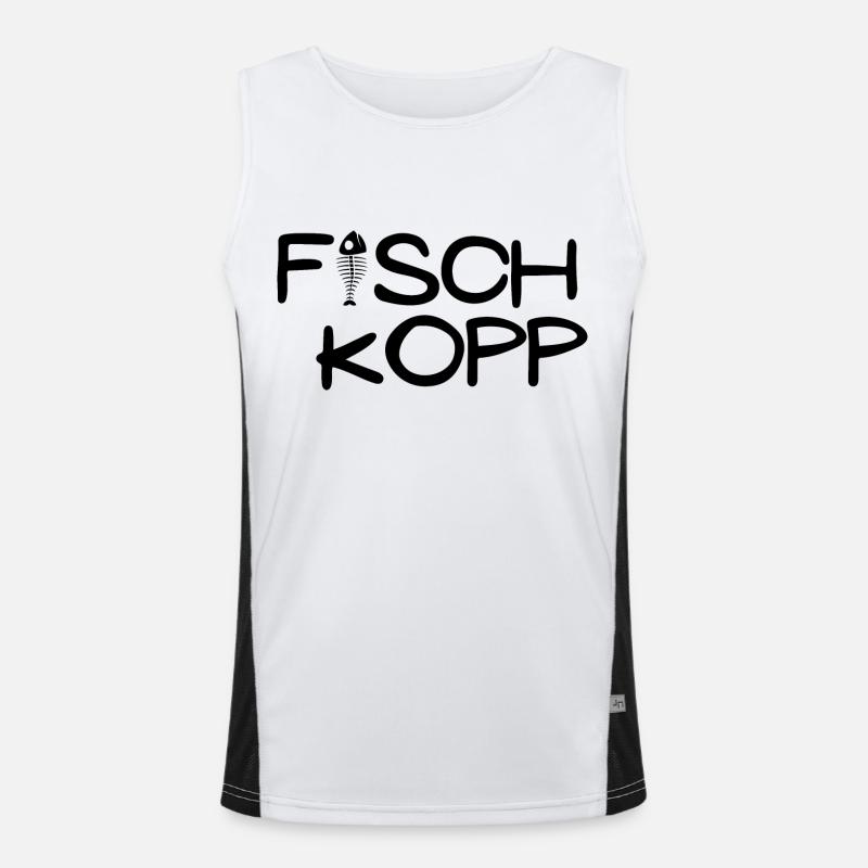 Fischkopp Küste Fischer Angler Funktionelles Kontrast-Tank Top für Männer 