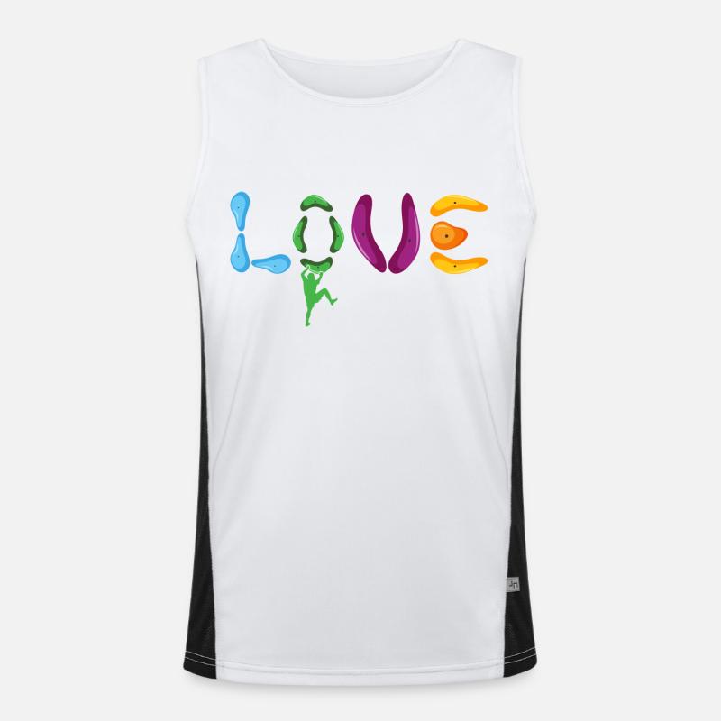 bouldering boulder rocks free climbing boulder love Men's Functional Contrast Tank Top 