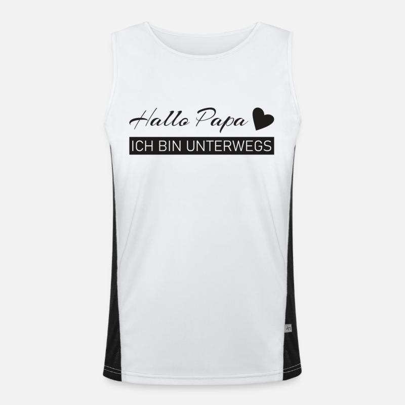 Hallo Papa - ich bin unterwegs Funktionelles Kontrast-Tank Top für Männer 