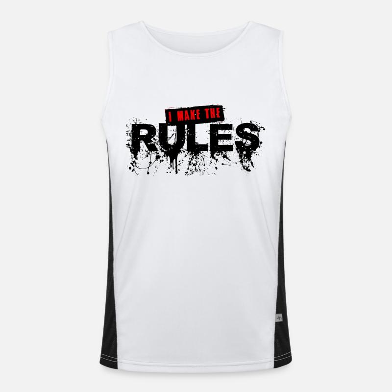 Ich mache das Slogan-Zitat des Regelfeldtextes Funktionelles Kontrast-Tank Top für Männer 