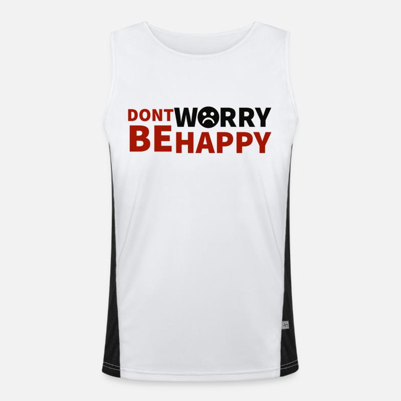 don´t worry be happy Funktionelles Kontrast-Tank Top für Männer 