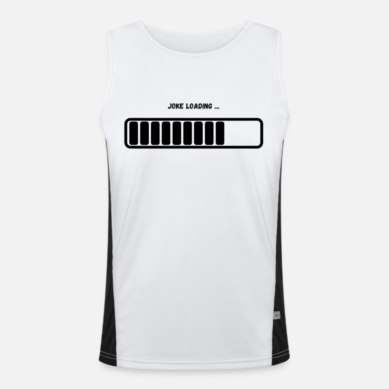 "Joke Loading" Loading Bar - Men's Functional Contrast Tank Top  - white/black