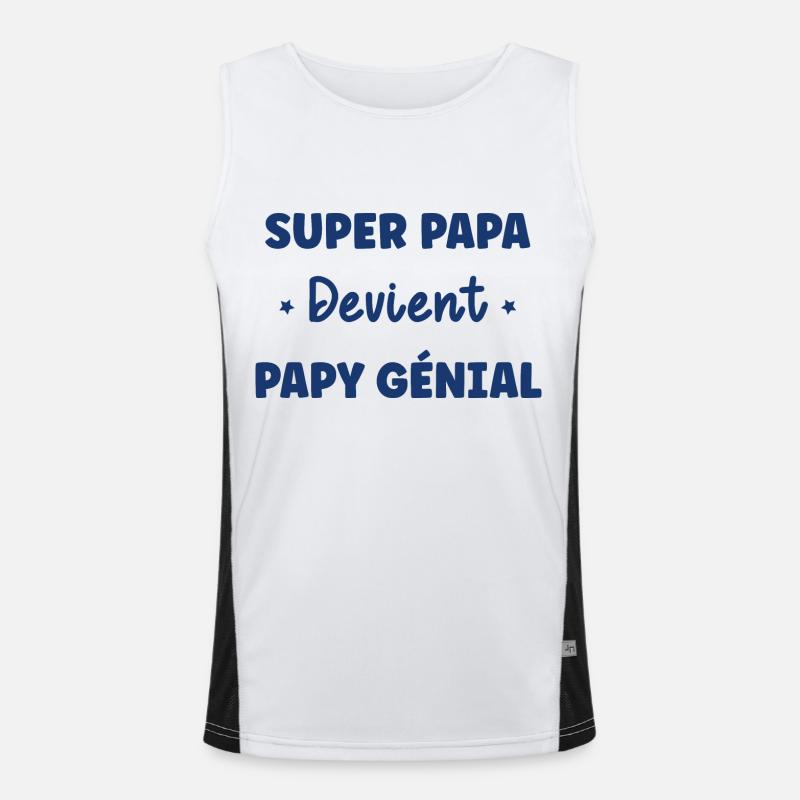 Super papa devient papy génial Débardeur respirant contrasté Homme 