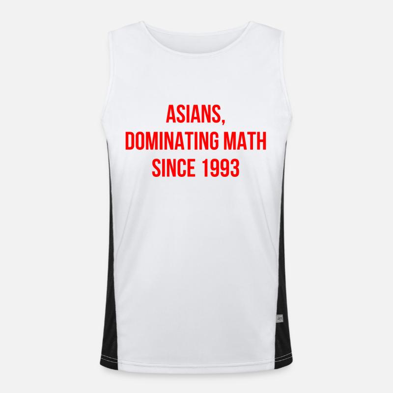 Asiaten Mathe Spruch Englisch Funktionelles Kontrast-Tank Top für Männer 