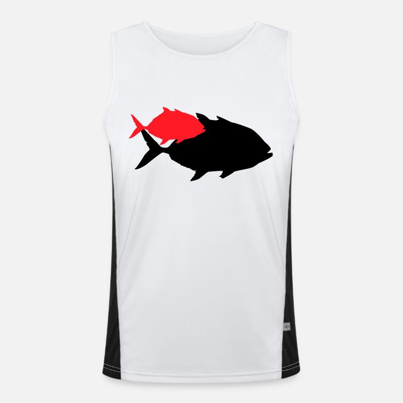Silhouette de poisson piranha Débardeur respirant contrasté Homme 