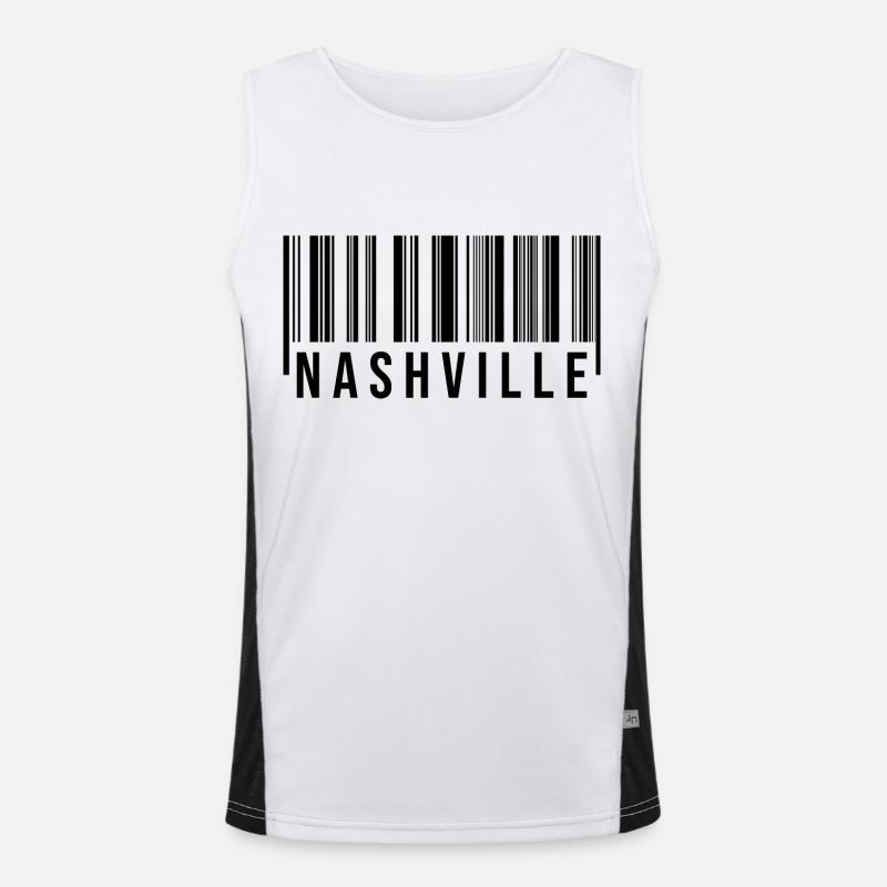 Nashville Barcode Funktionelles Kontrast-Tank Top für Männer 
