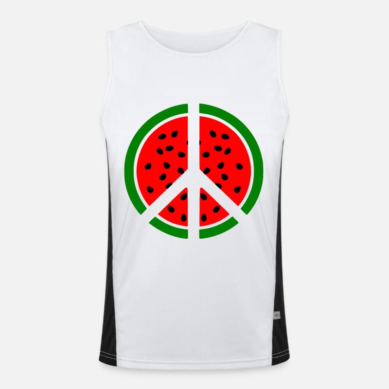 Watermelon peace symbol Men's Functional Contrast Tank Top 