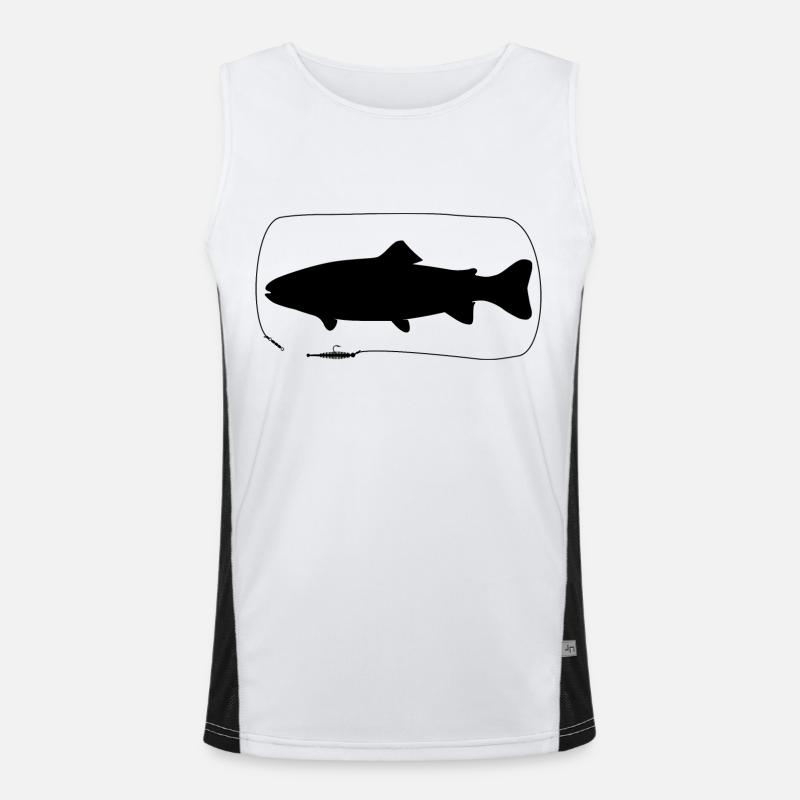 Forelle mit Gummifisch Funktionelles Kontrast-Tank Top für Männer 